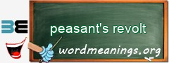 WordMeaning blackboard for peasant's revolt